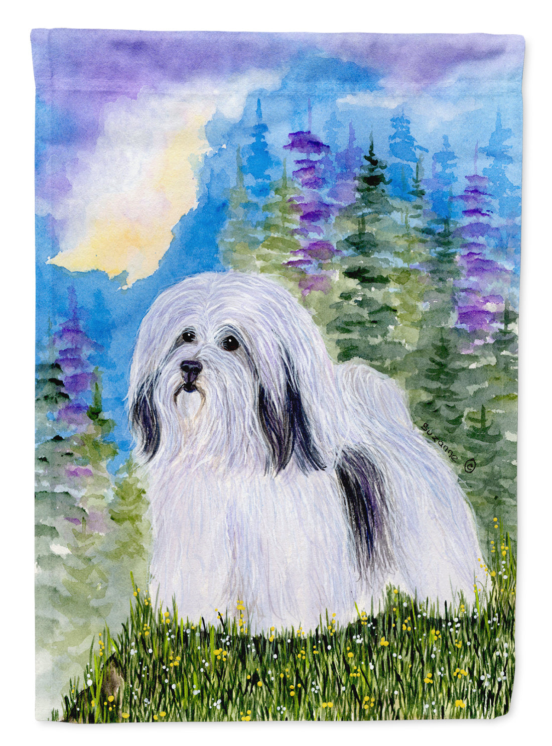 Havanese House Flag 28x40 Porch Sleeve Pole Decorative Outside Yard Banner Artwork Wall Hanging, Polyester