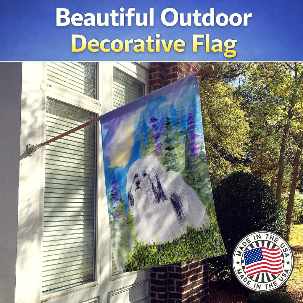 Havanese House Flag 28x40 Porch Sleeve Pole Decorative Outside Yard Banner Artwork Wall Hanging, Polyester
