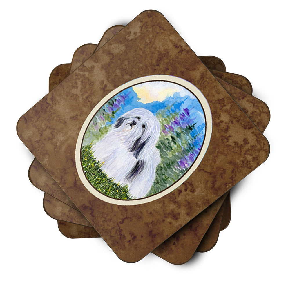 Havanese Foam Coasters Set of 4 Cup Coasters for Indoor Outdoor, Tabletop Protection, Anti Slip, Mouse pad Material