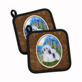 Havanese Pot Holder Set of 2 Heat Resistant Quilted Hot Pads 7.5 x 7.5 Inch, Insulated Kitchen Trivets for Cooking & Baking