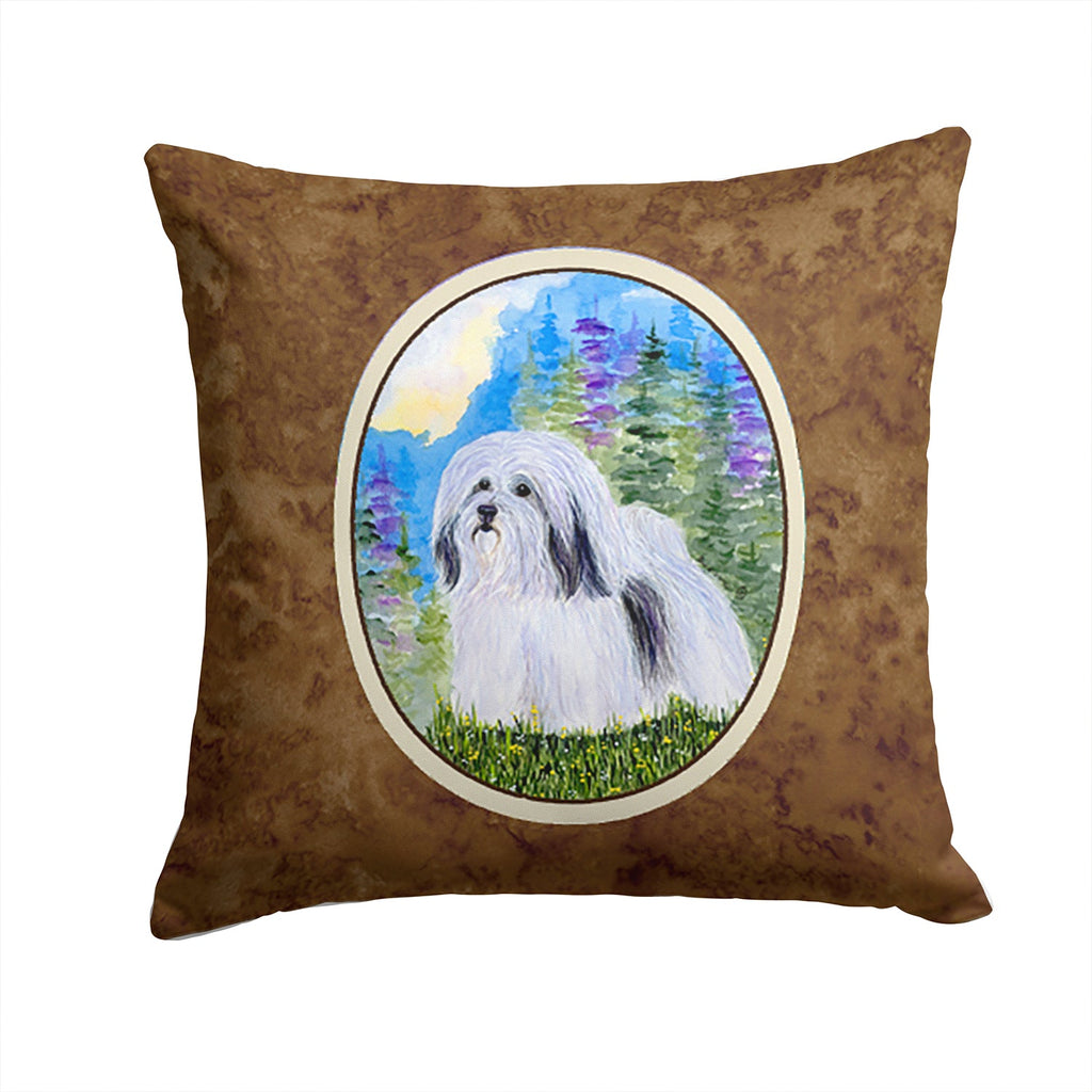 Havanese Decorative Throw Pillow 14x14 Indoor Outdoor Accent Cushion, Fabric Cover with Insert for Sofa, Bed, Porch & Living Room