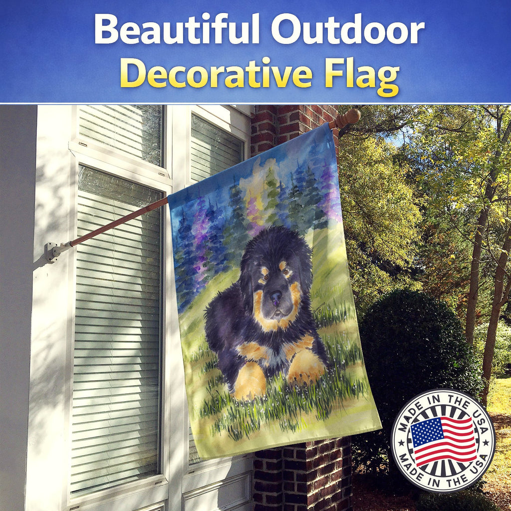 Tibetan Mastiff House Flag 28x40 Porch Sleeve Pole Decorative Outside Yard Banner Artwork Wall Hanging, Polyester