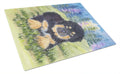 Tibetan Mastiff Cutting Board Tempered Glass Kitchen Cutting Surface, Heat Resistant Chopping, Non-Slip Feet, Food Prep & Serving