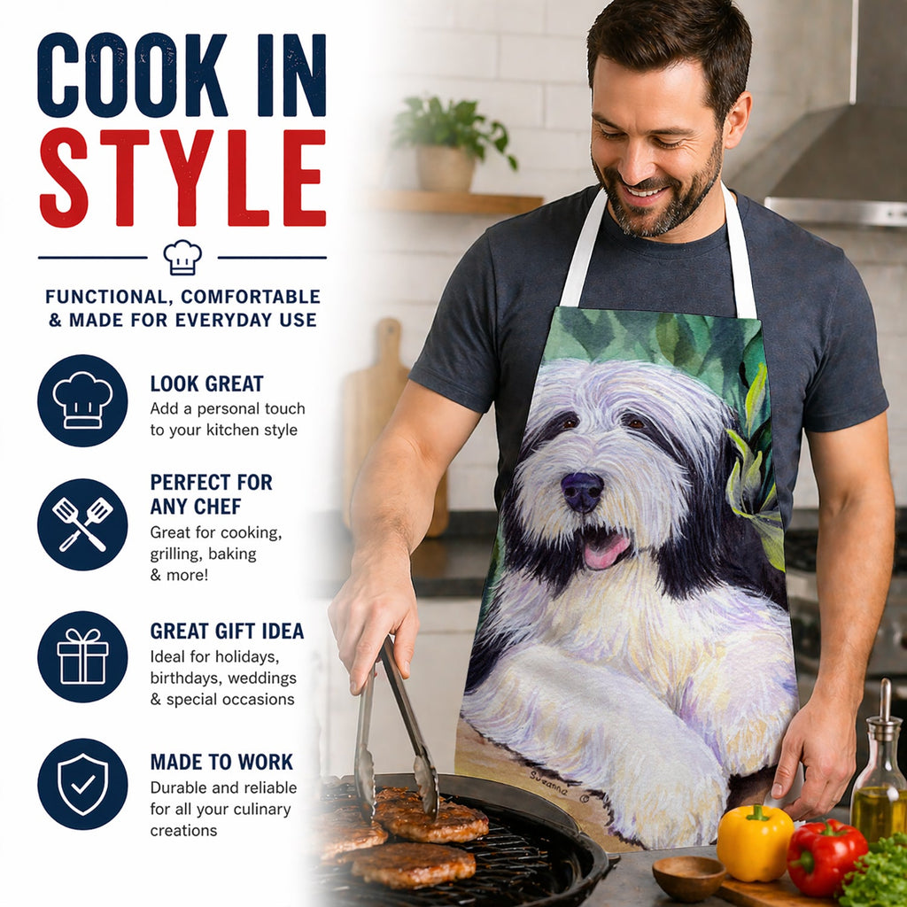 Bearded Collie Apron Cooking Kitchen Server Baking Crafts Gardening for Adult Women Men, Unisex, Large, Multicolor