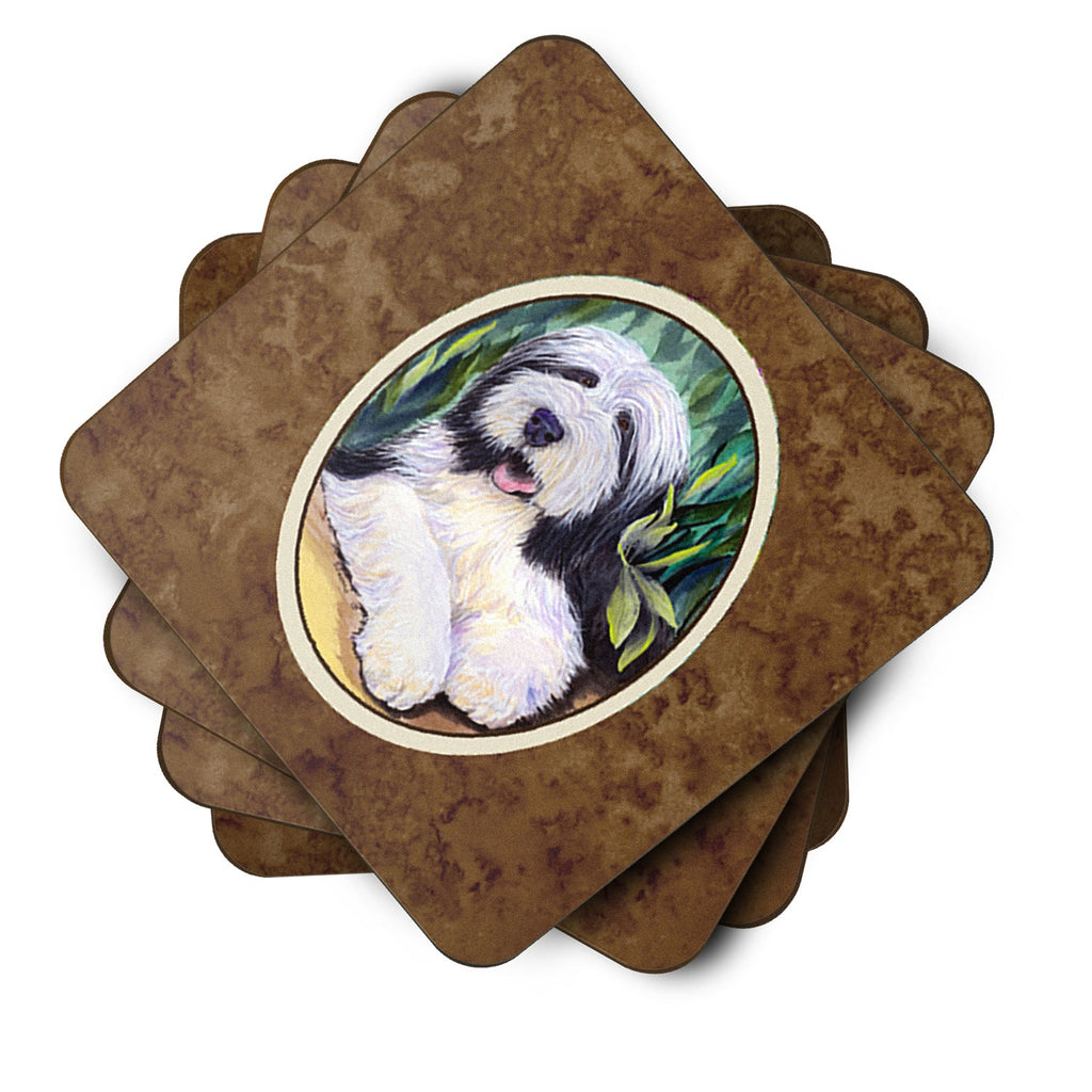 Bearded Collie Foam Coasters Set of 4 Cup Coasters for Indoor Outdoor, Tabletop Protection, Anti Slip, Mouse pad Material