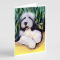 Bearded Collie Greeting Cards Pack of 8 Blank Cards with Envelopes Whimsical A7 Size 5x7