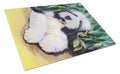 Bearded Collie Cutting Board Tempered Glass Kitchen Cutting Surface, Heat Resistant Chopping, Non-Slip Feet, Food Prep & Serving