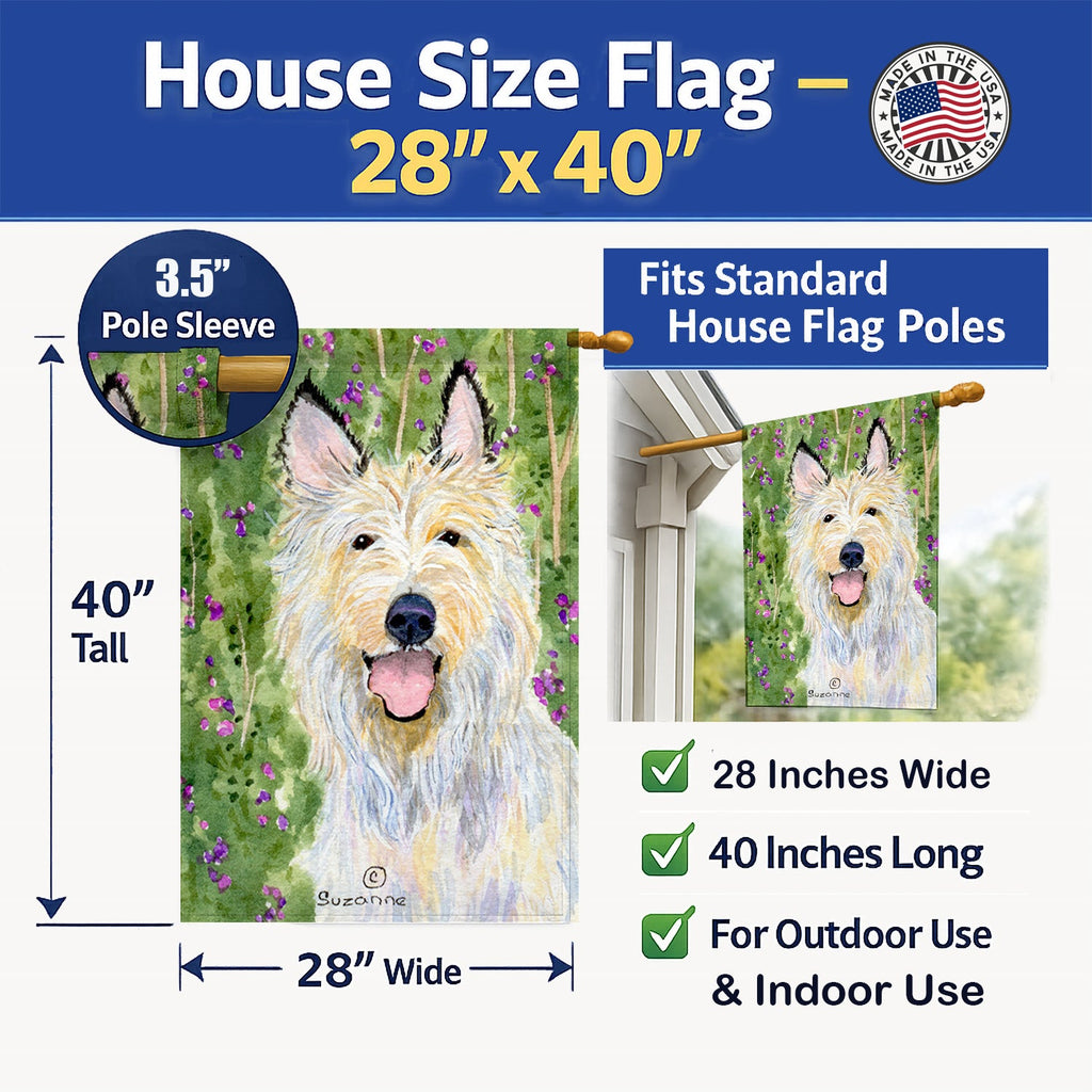 Berger Picard House Flag 28x40 Porch Sleeve Pole Decorative Outside Yard Banner Artwork Wall Hanging, Polyester