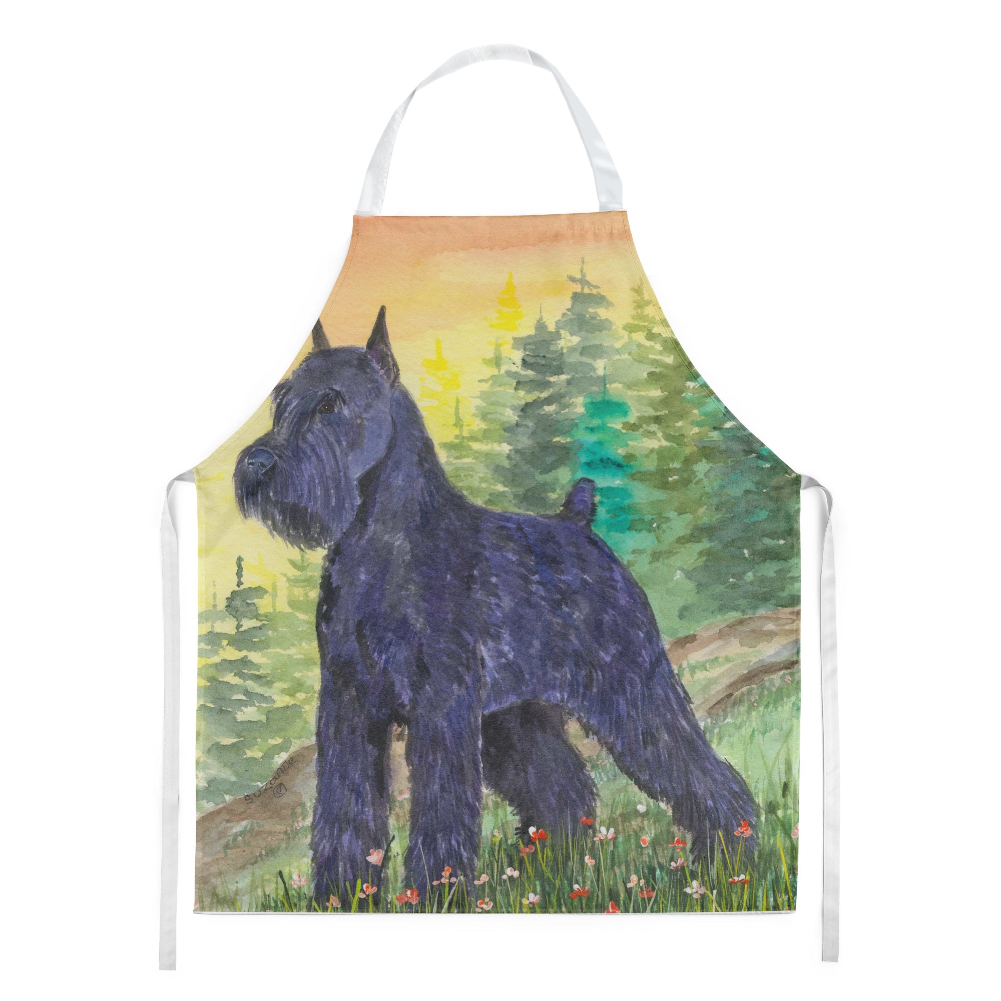 Schnauzer Apron Cooking Kitchen Server Baking Crafts Gardening for Adult Women Men, Unisex, Large, Multicolor