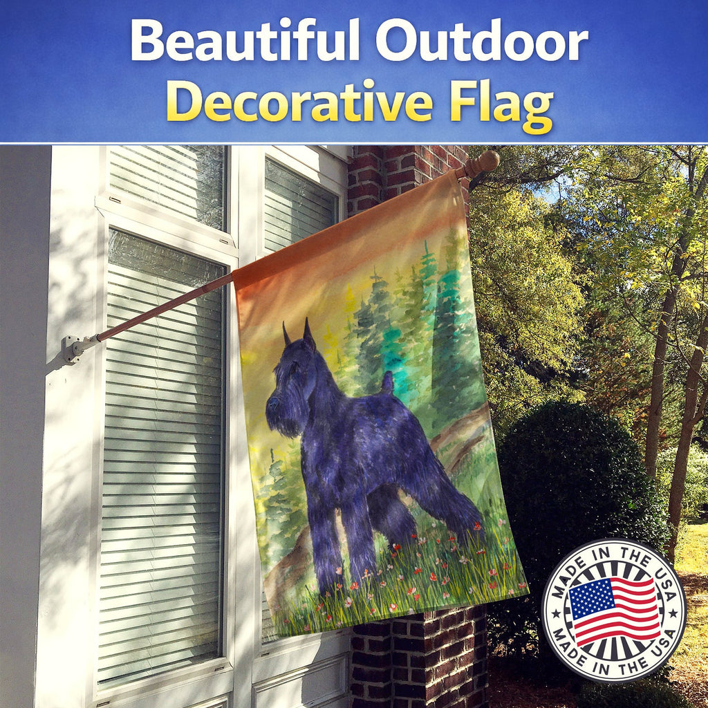Schnauzer House Flag 28x40 Porch Sleeve Pole Decorative Outside Yard Banner Artwork Wall Hanging, Polyester