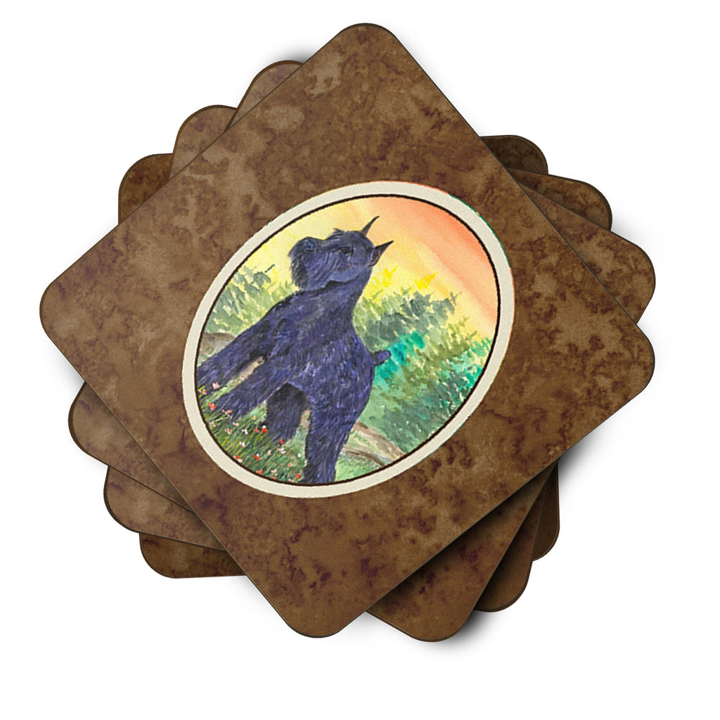 Schnauzer Foam Coasters Set of 4 Cup Coasters for Indoor Outdoor, Tabletop Protection, Anti Slip, Mouse pad Material