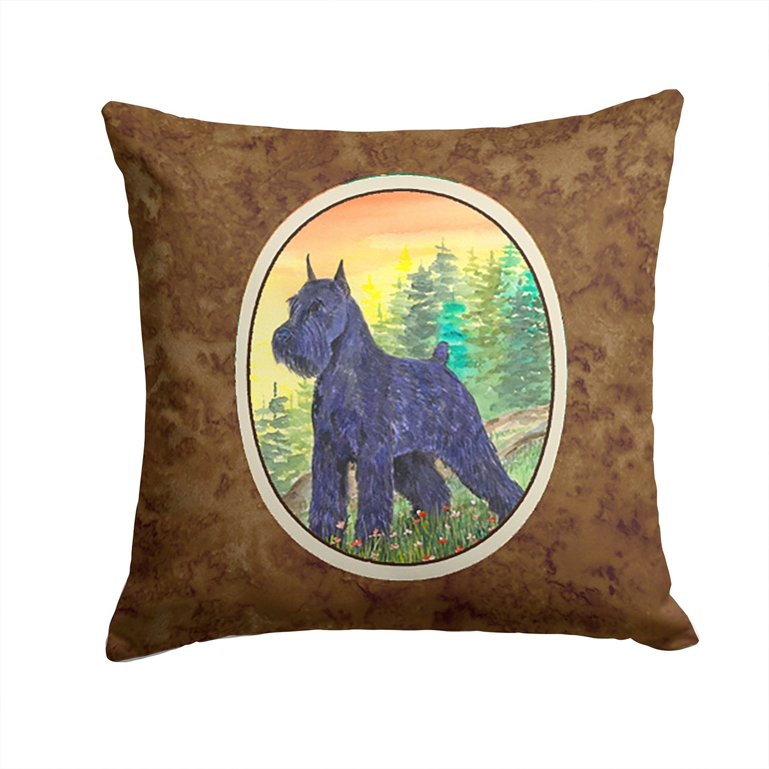 Schnauzer Decorative Throw Pillow 14x14 Indoor Outdoor Accent Cushion, Fabric Cover with Insert for Sofa, Bed, Porch & Living Room