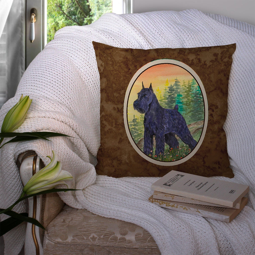 Schnauzer Decorative Throw Pillow 14x14 Indoor Outdoor Accent Cushion, Fabric Cover with Insert for Sofa, Bed, Porch & Living Room