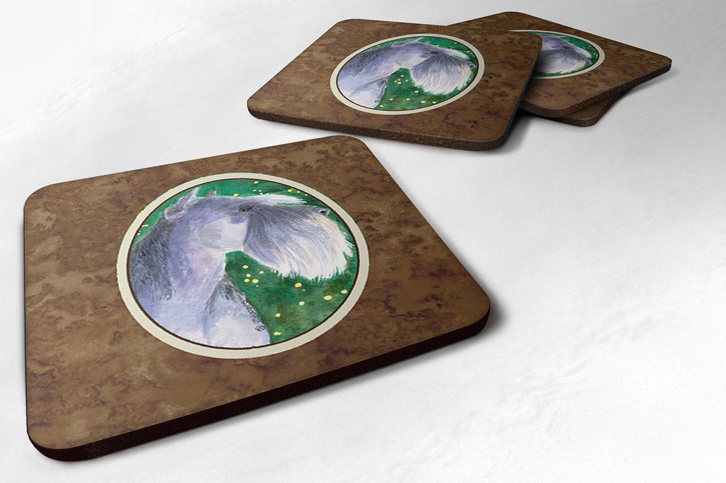 Schnauzer Foam Coasters Set of 4 Cup Coasters for Indoor Outdoor, Tabletop Protection, Anti Slip, Mouse pad Material