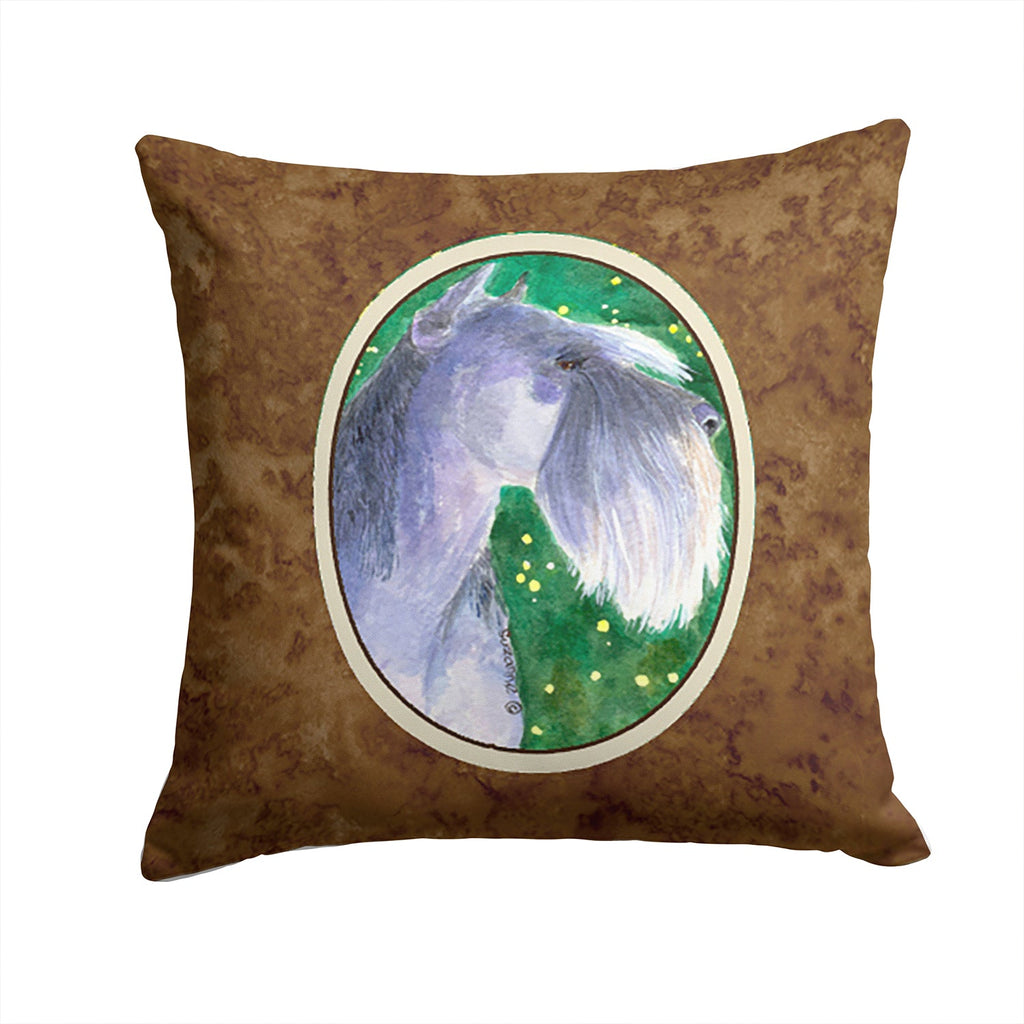 Schnauzer Decorative Throw Pillow 14x14 Indoor Outdoor Accent Cushion, Fabric Cover with Insert for Sofa, Bed, Porch & Living Room