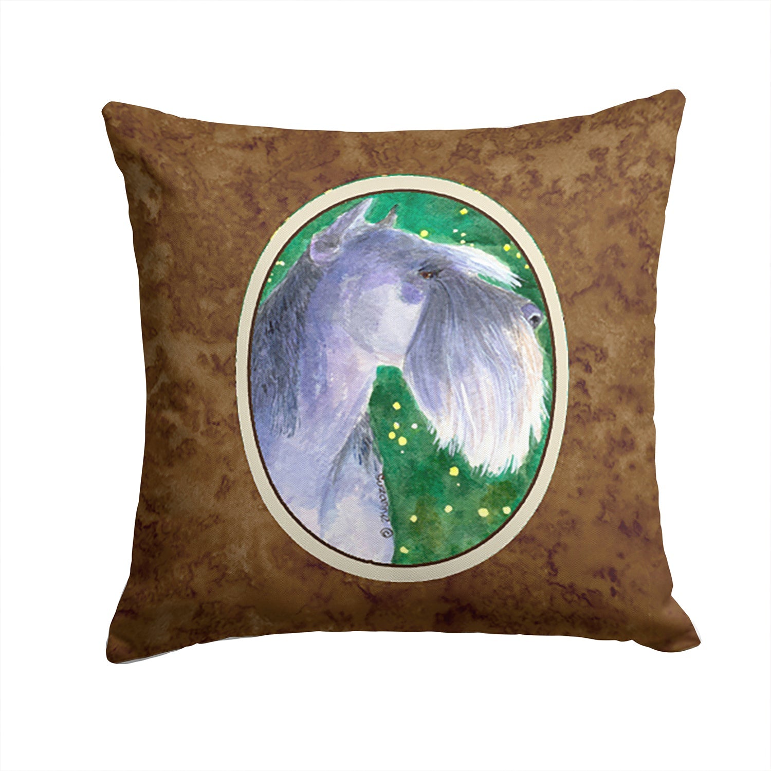 Schnauzer Decorative Throw Pillow 14x14 Indoor Outdoor Accent Cushion, Fabric Cover with Insert for Sofa, Bed, Porch & Living Room