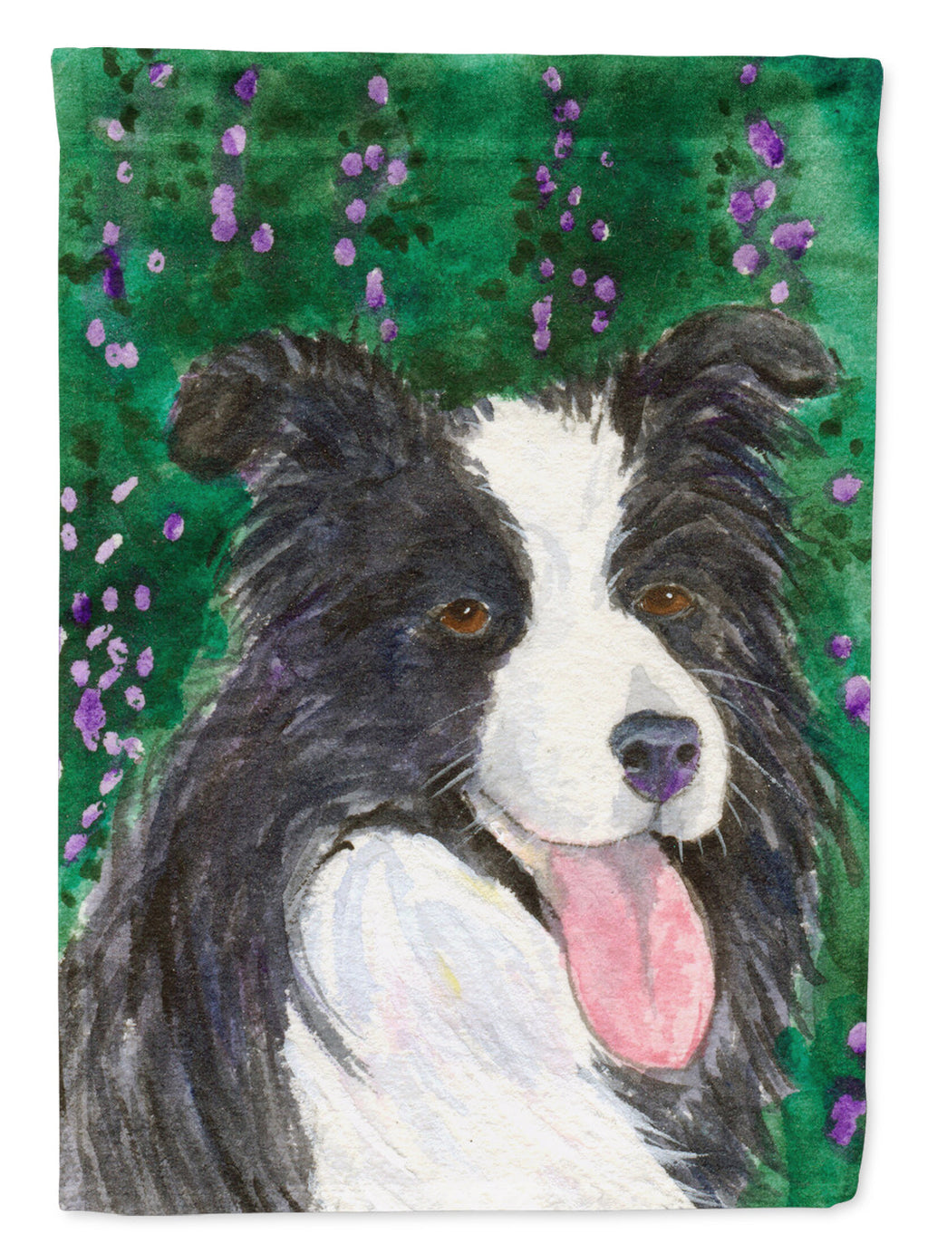 Border Collie House Flag 28x40 Porch Sleeve Pole Decorative Outside Yard Banner Artwork Wall Hanging, Polyester