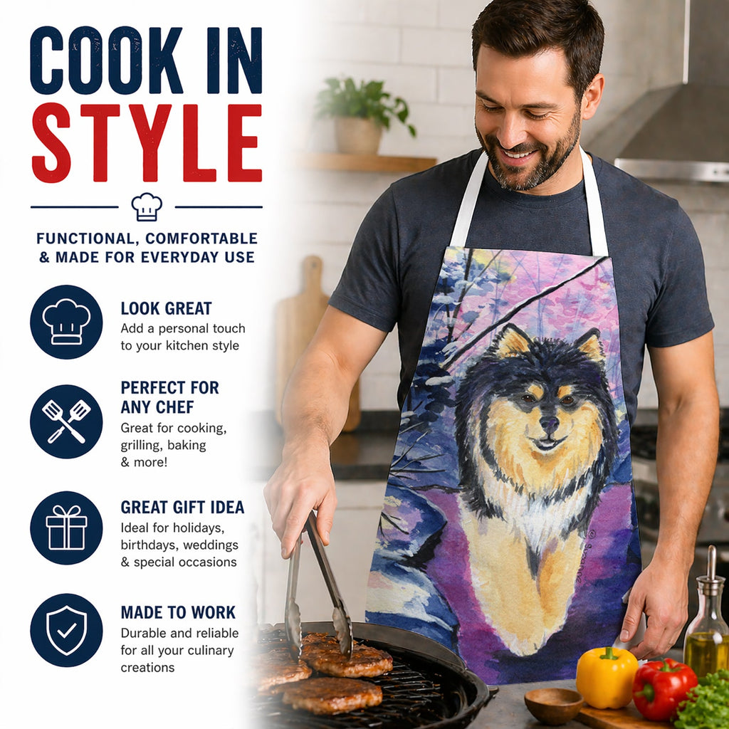 Finnish Lapphund Apron Cooking Kitchen Server Baking Crafts Gardening for Adult Women Men, Unisex, Large, Multicolor
