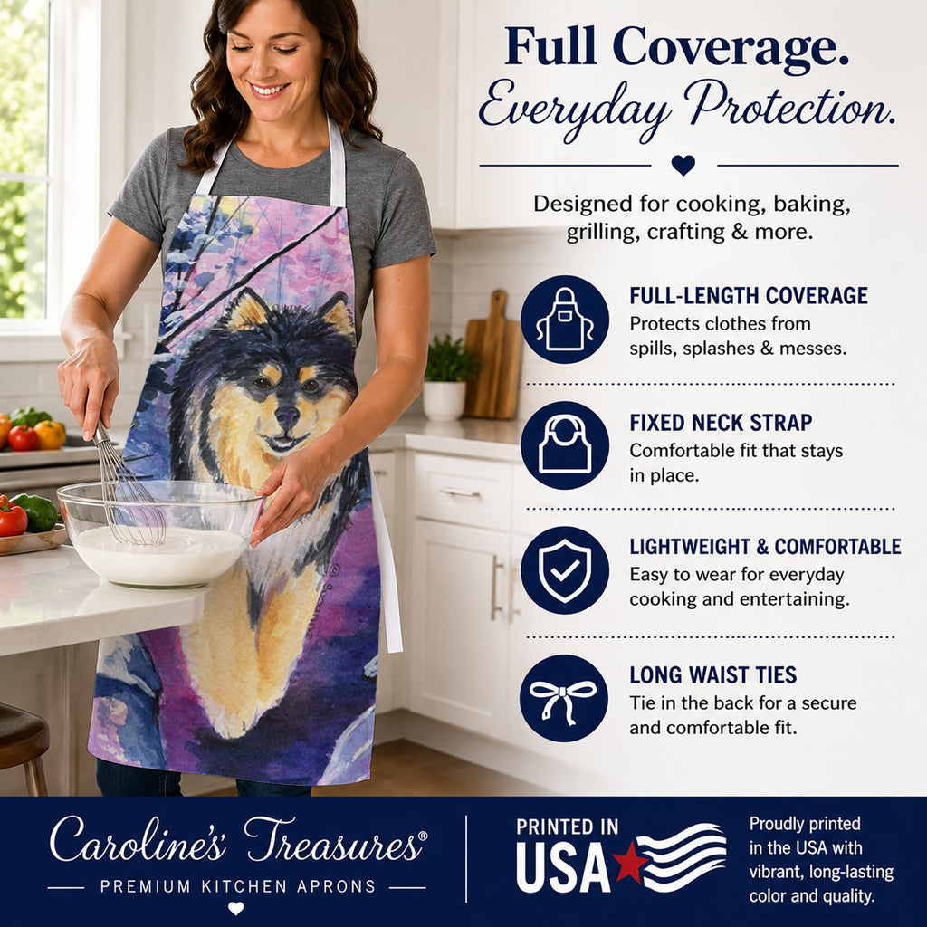 Finnish Lapphund Apron Cooking Kitchen Server Baking Crafts Gardening for Adult Women Men, Unisex, Large, Multicolor