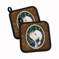 Dandie Dinmont Terrier Pot Holder Set of 2 Heat Resistant Quilted Hot Pads 7.5 x 7.5 Inch, Insulated Kitchen Trivets for Cooking & Baking