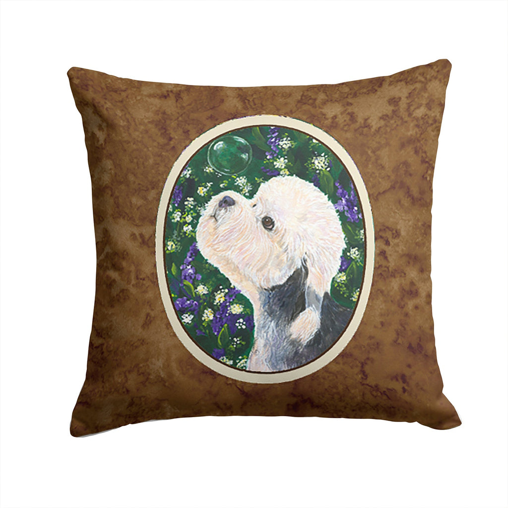 Dandie Dinmont Terrier Decorative Throw Pillow 14x14 Indoor Outdoor Accent Cushion, Fabric Cover with Insert for Sofa, Bed, Porch & Living Room