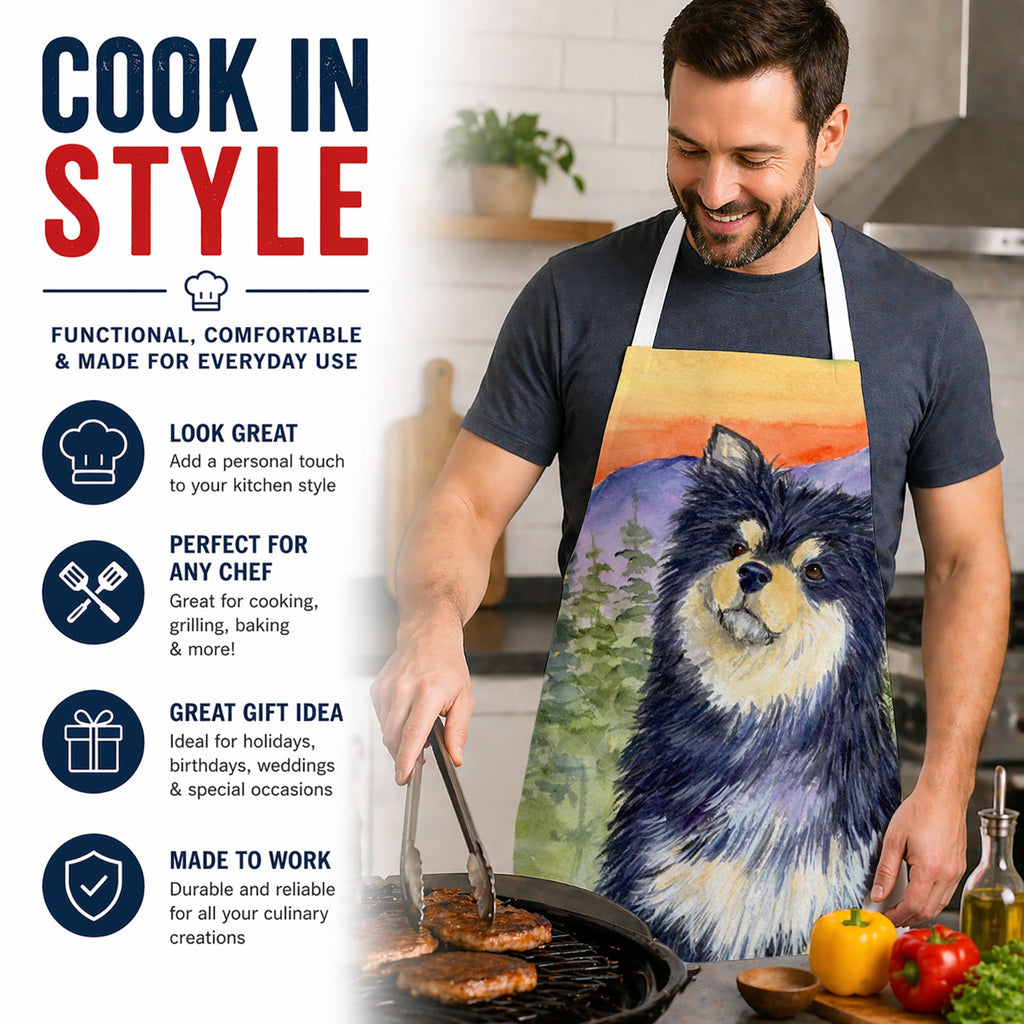 Finnish Lapphund Apron Cooking Kitchen Server Baking Crafts Gardening for Adult Women Men, Unisex, Large, Multicolor