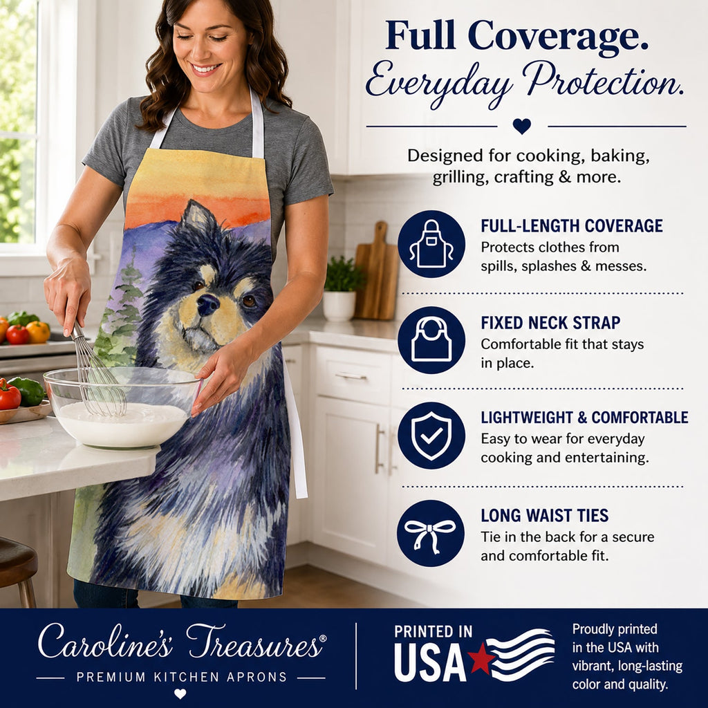 Finnish Lapphund Apron Cooking Kitchen Server Baking Crafts Gardening for Adult Women Men, Unisex, Large, Multicolor
