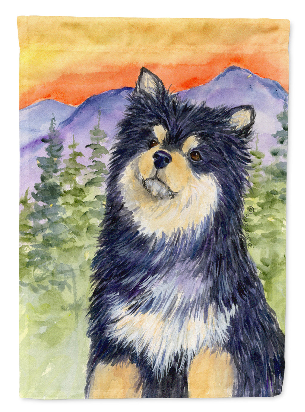 Finnish Lapphund House Flag 28x40 Porch Sleeve Pole Decorative Outside Yard Banner Artwork Wall Hanging, Polyester