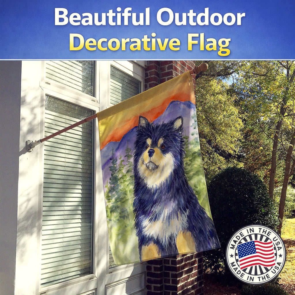 Finnish Lapphund House Flag 28x40 Porch Sleeve Pole Decorative Outside Yard Banner Artwork Wall Hanging, Polyester