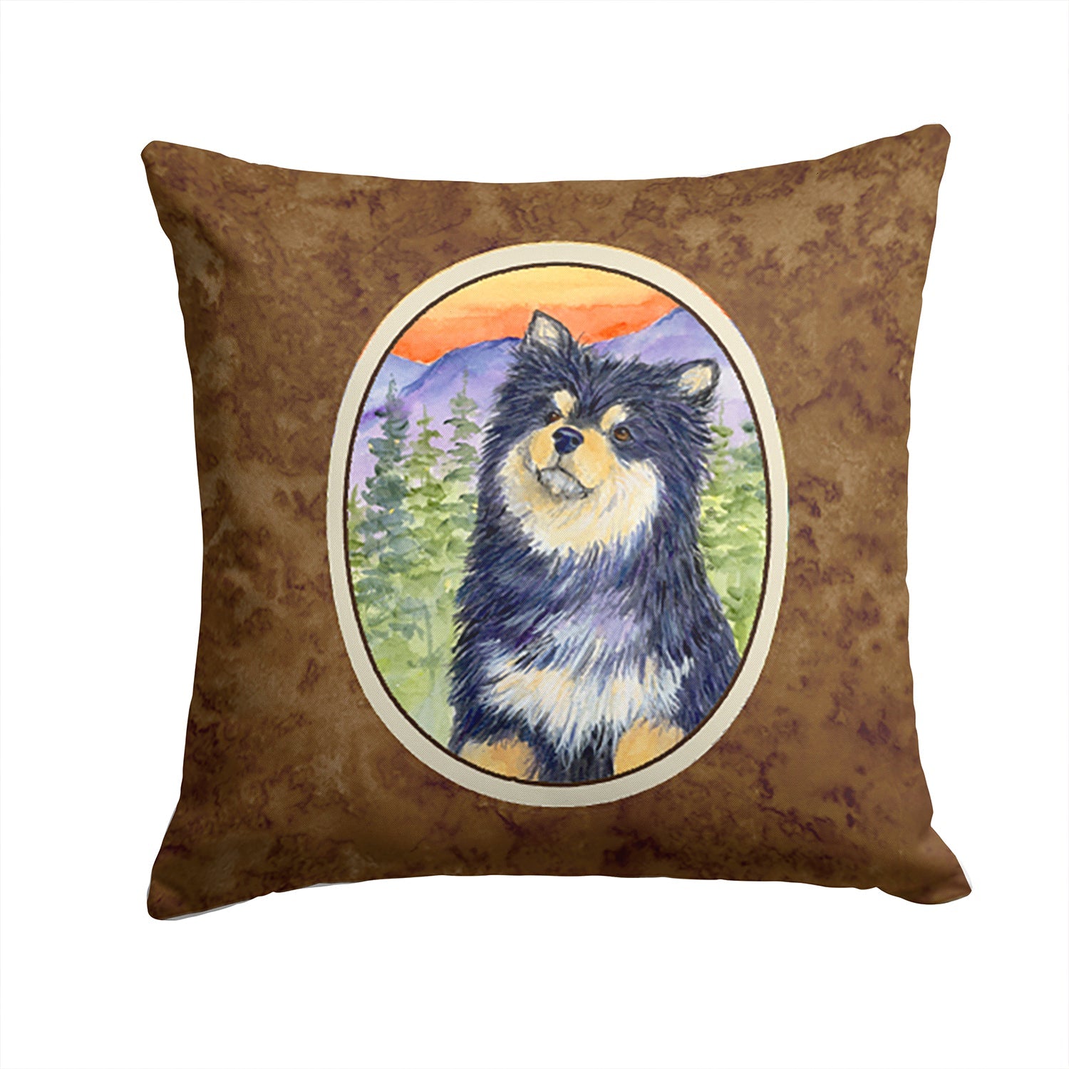 Finnish Lapphund Decorative Throw Pillow 14x14 Indoor Outdoor Accent Cushion, Fabric Cover with Insert for Sofa, Bed, Porch & Living Room