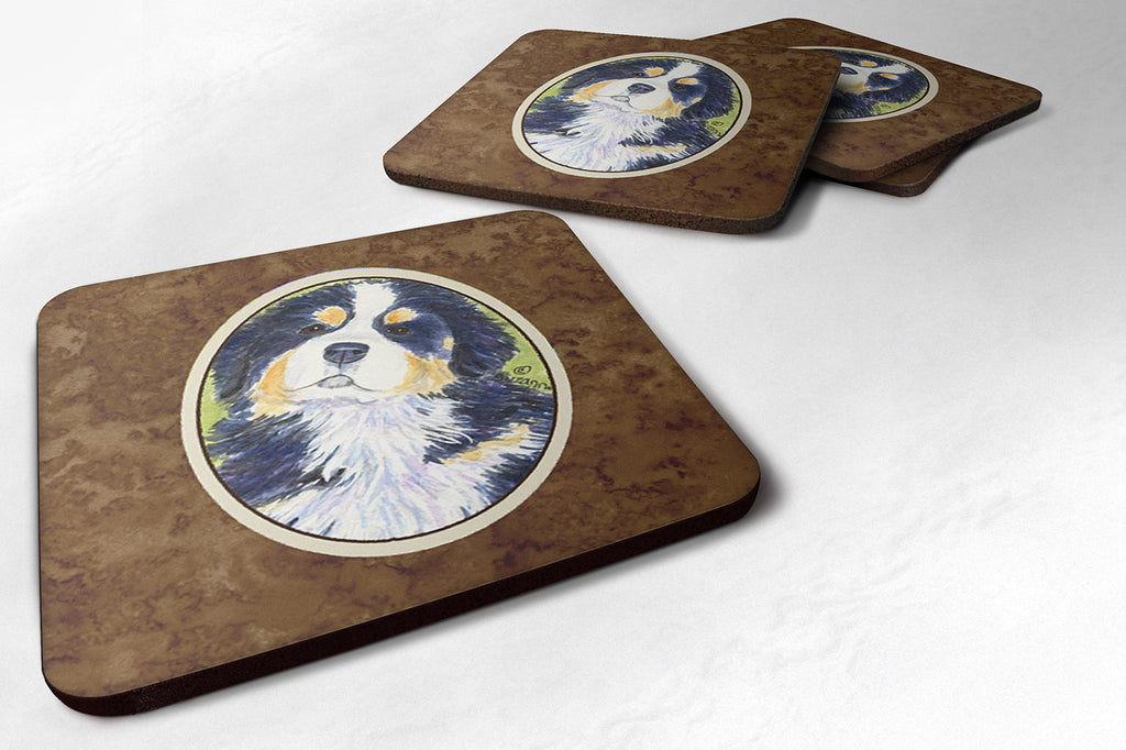 Bernese Mountain Dog Foam Coasters Set of 4 Cup Coasters for Indoor Outdoor, Tabletop Protection, Anti Slip, Mouse pad Material
