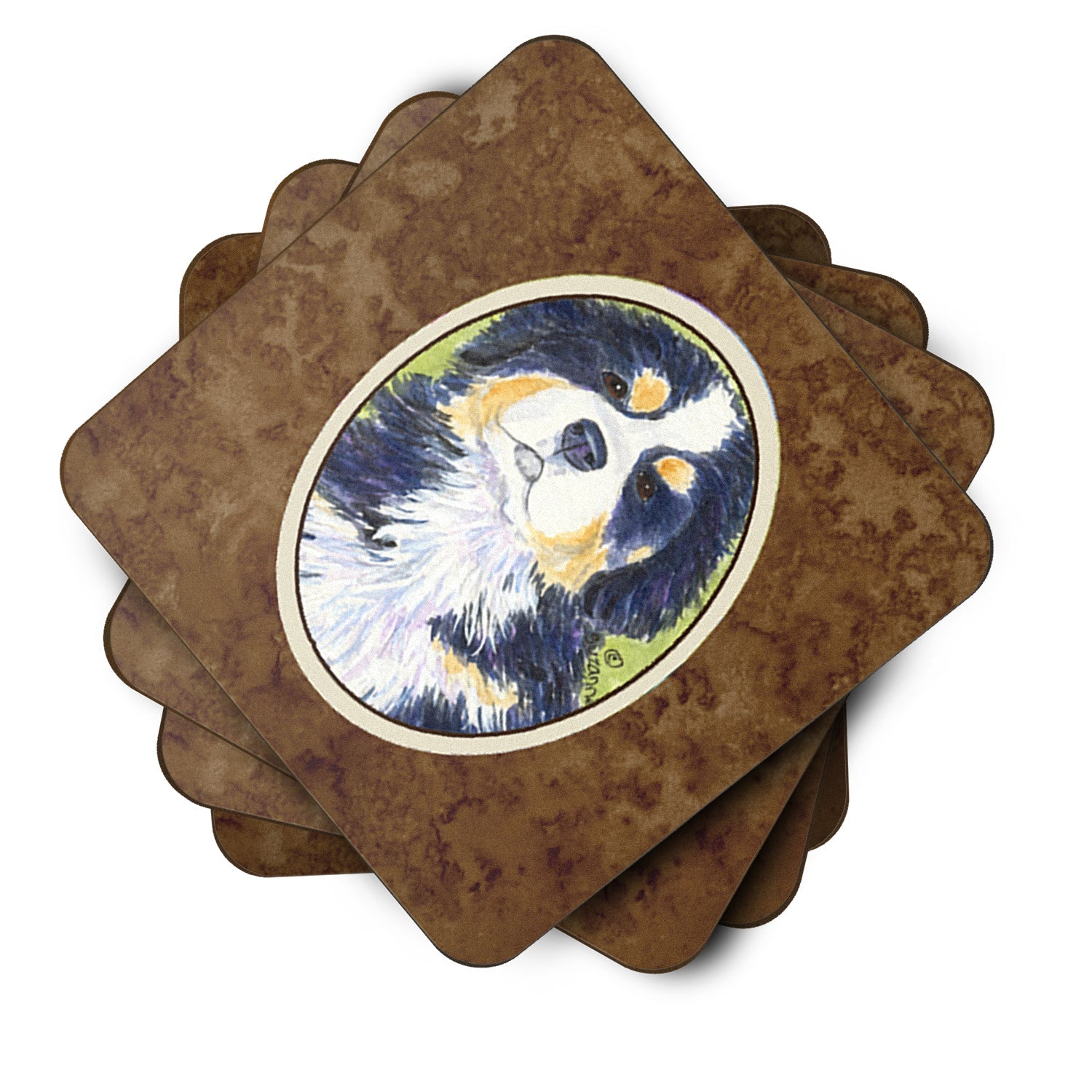 Bernese Mountain Dog Foam Coasters Set of 4 Cup Coasters for Indoor Outdoor, Tabletop Protection, Anti Slip, Mouse pad Material