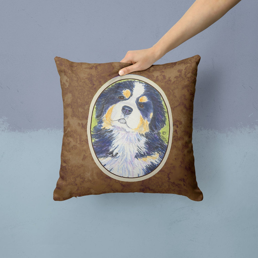 Bernese Mountain Dog Decorative Throw Pillow 14x14 Indoor Outdoor Accent Cushion, Fabric Cover with Insert for Sofa, Bed, Porch & Living Room