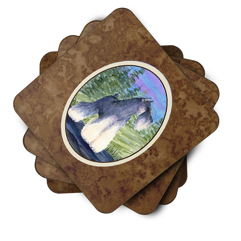 Schnauzer Foam Coasters Set of 4 Cup Coasters for Indoor Outdoor, Tabletop Protection, Anti Slip, Mouse pad Material