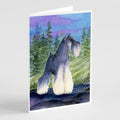 Schnauzer Greeting Cards Pack of 8 Blank Cards with Envelopes Whimsical A7 Size 5x7