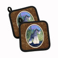 Schnauzer Pot Holder Set of 2 Heat Resistant Quilted Hot Pads 7.5 x 7.5 Inch, Insulated Kitchen Trivets for Cooking & Baking