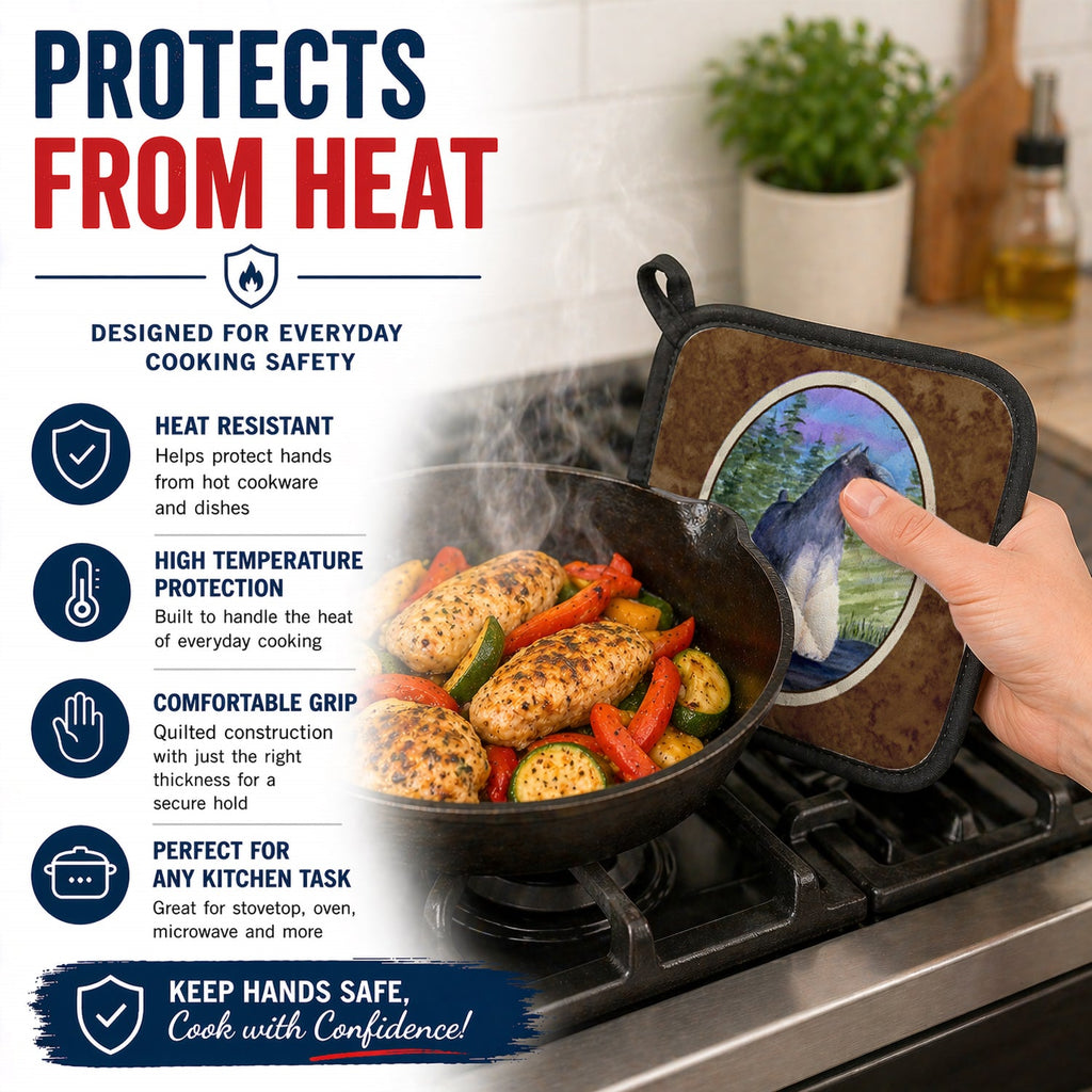 Schnauzer Pot Holder Set of 2 Heat Resistant Quilted Hot Pads 7.5 x 7.5 Inch, Insulated Kitchen Trivets for Cooking & Baking