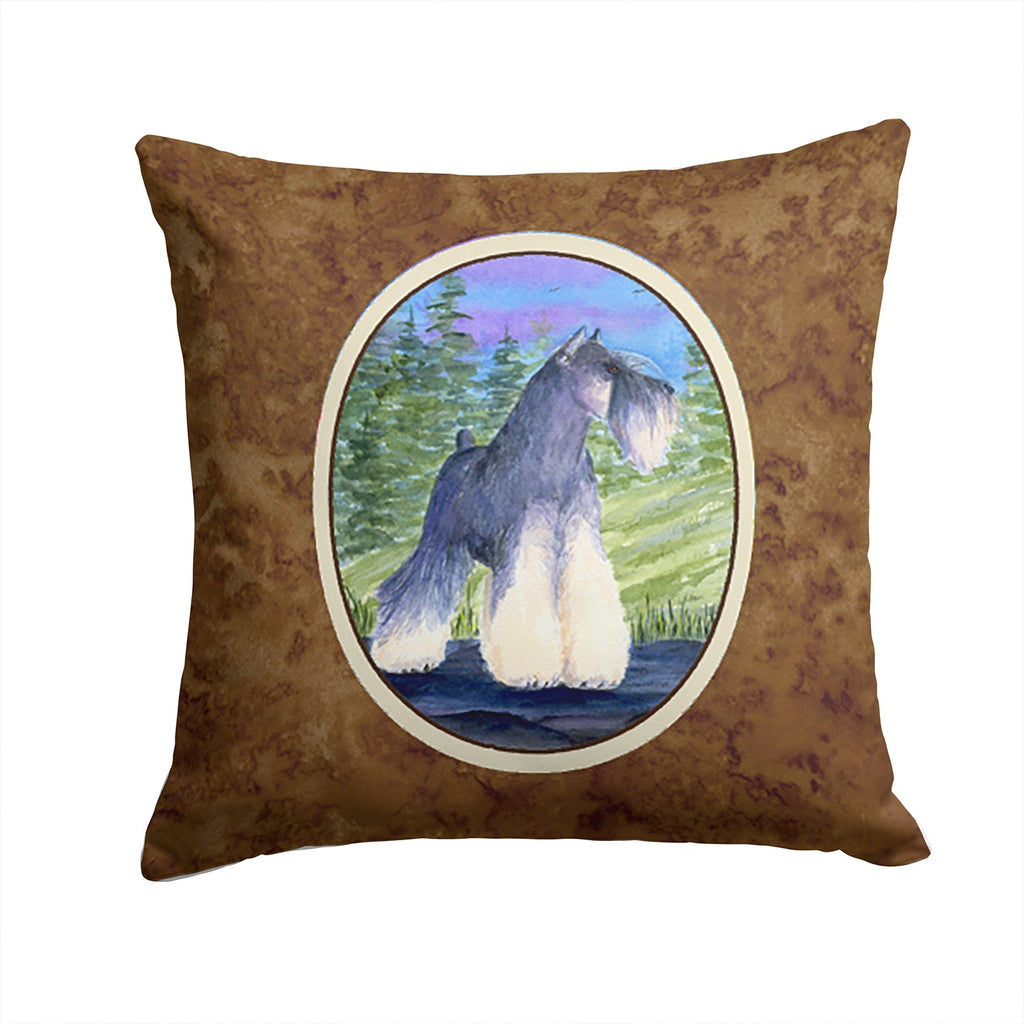 Schnauzer Decorative Throw Pillow 14x14 Indoor Outdoor Accent Cushion, Fabric Cover with Insert for Sofa, Bed, Porch & Living Room