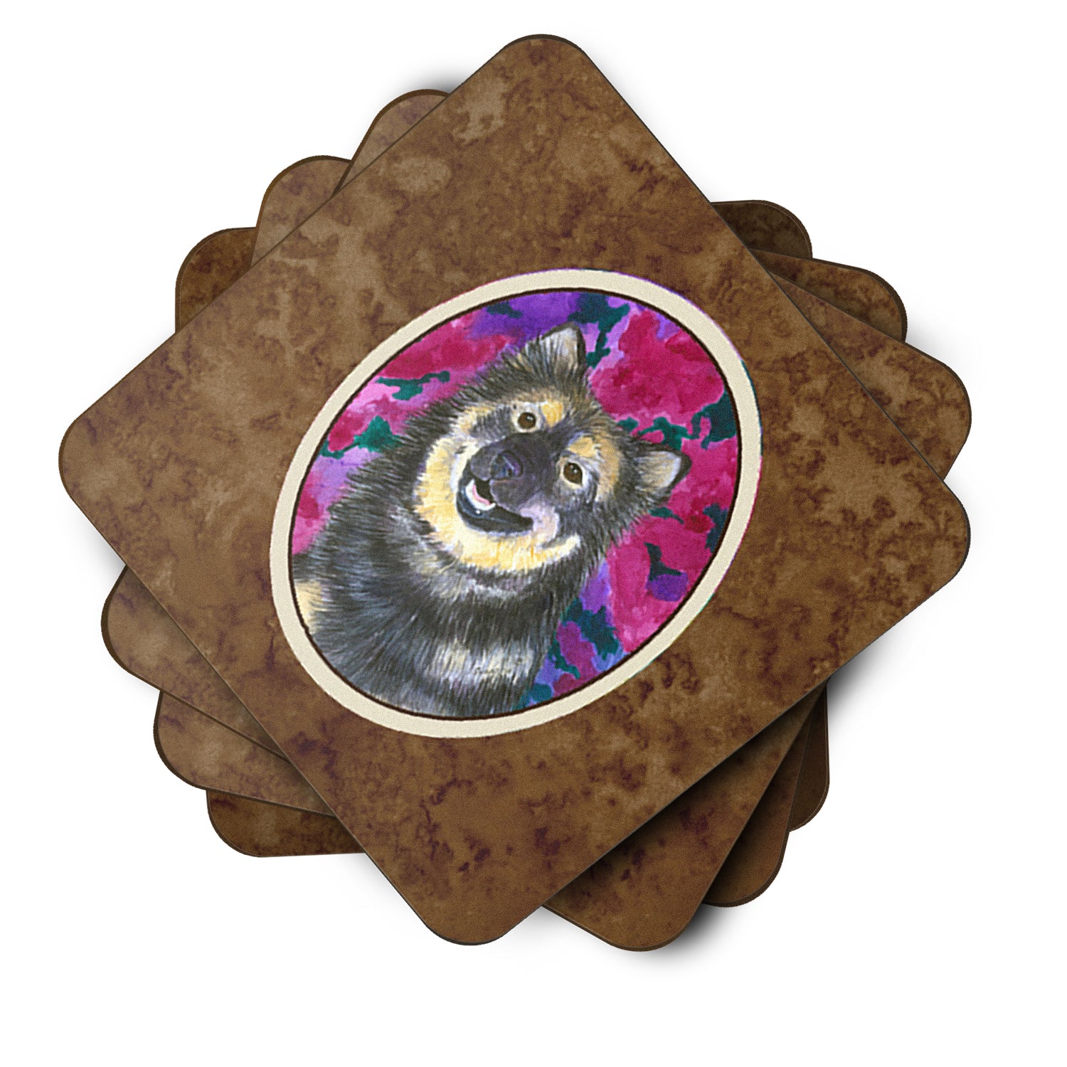 Finnish Lapphund Foam Coasters Set of 4 Cup Coasters for Indoor Outdoor, Tabletop Protection, Anti Slip, Mouse pad Material