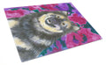 Finnish Lapphund Cutting Board Tempered Glass Kitchen Cutting Surface, Heat Resistant Chopping, Non-Slip Feet, Food Prep & Serving