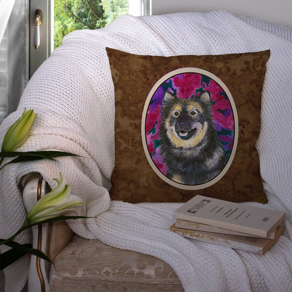 Finnish Lapphund Decorative Throw Pillow 14x14 Indoor Outdoor Accent Cushion, Fabric Cover with Insert for Sofa, Bed, Porch & Living Room