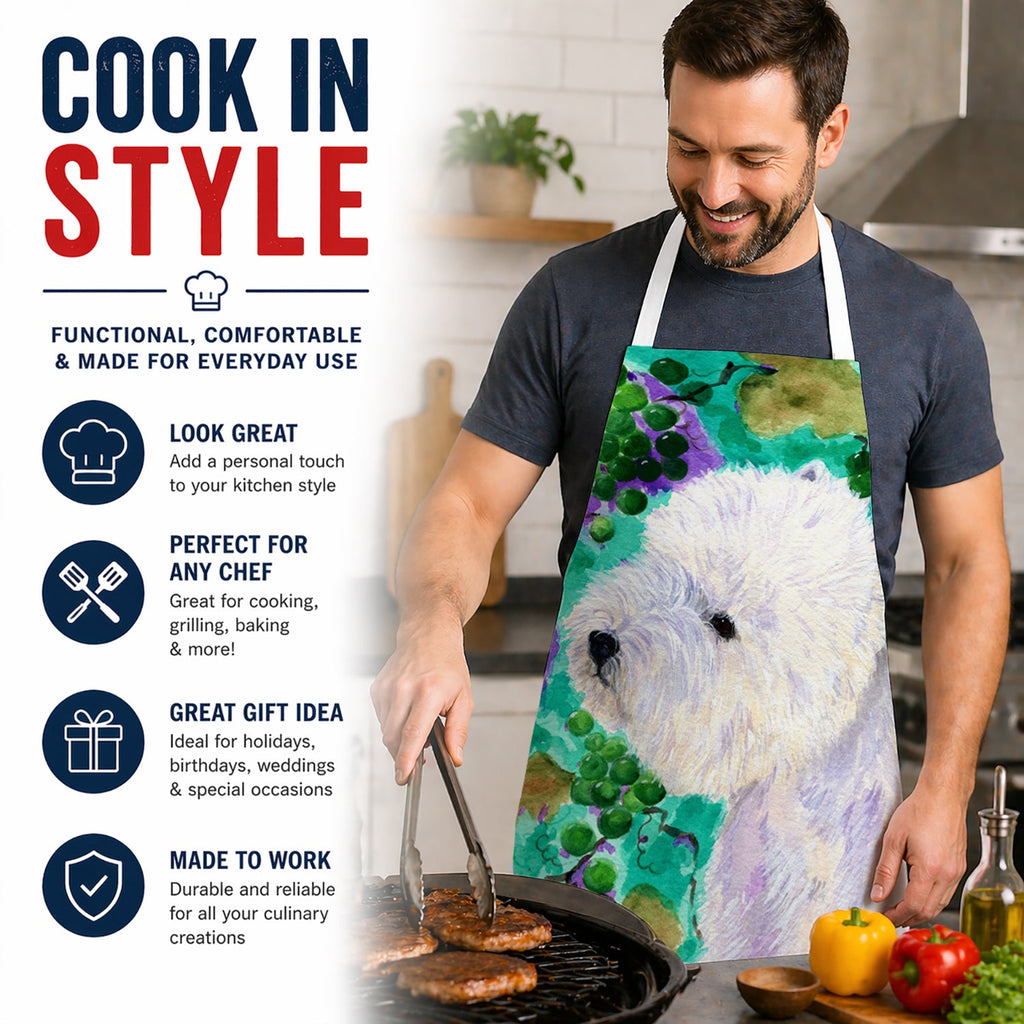 Westie Apron Cooking Kitchen Server Baking Crafts Gardening for Adult Women Men, Unisex, Large, Multicolor