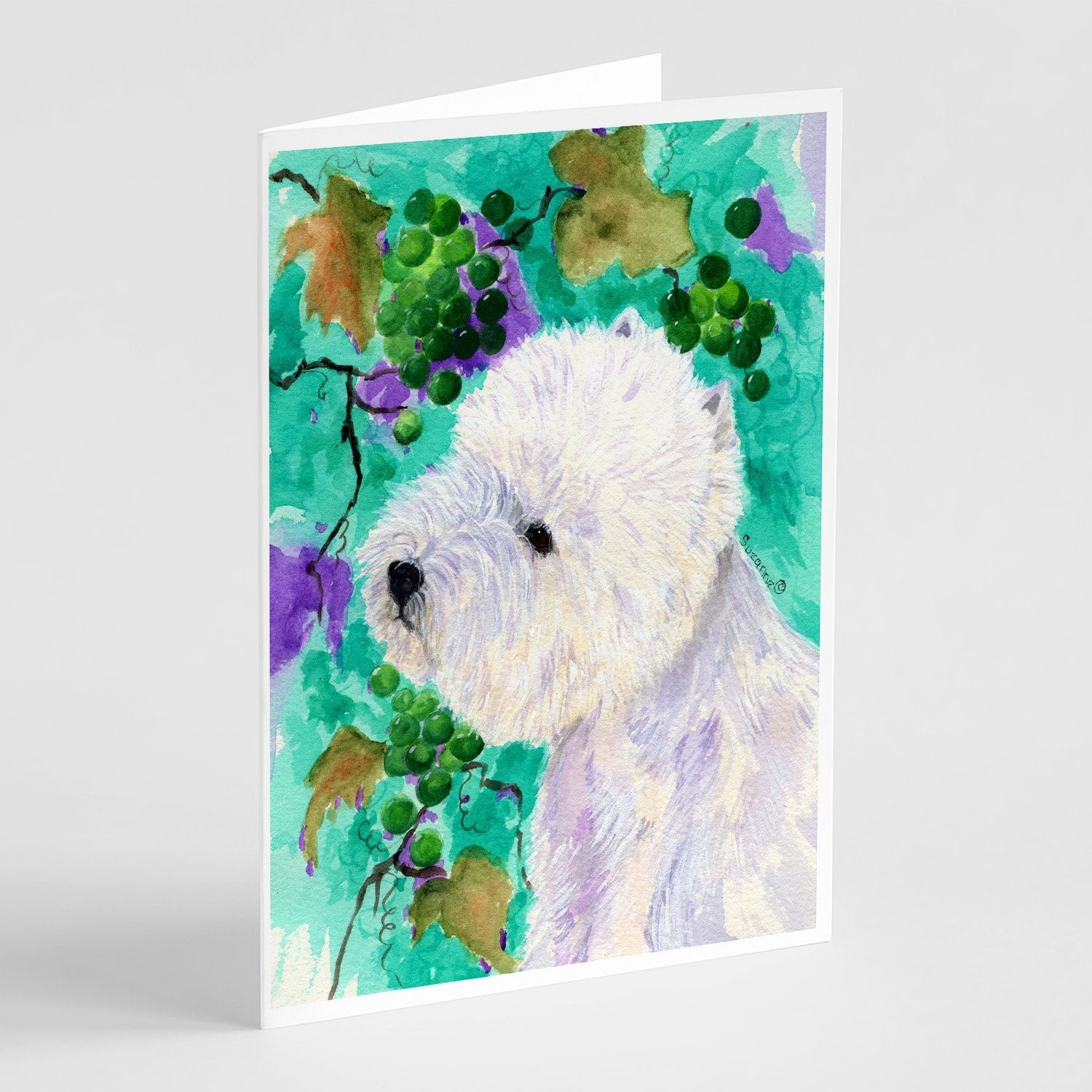 Westie Greeting Cards Pack of 8 Blank Cards with Envelopes Whimsical A7 Size 5x7