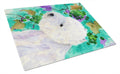 Westie Cutting Board Tempered Glass Kitchen Cutting Surface, Heat Resistant Chopping, Non-Slip Feet, Food Prep & Serving