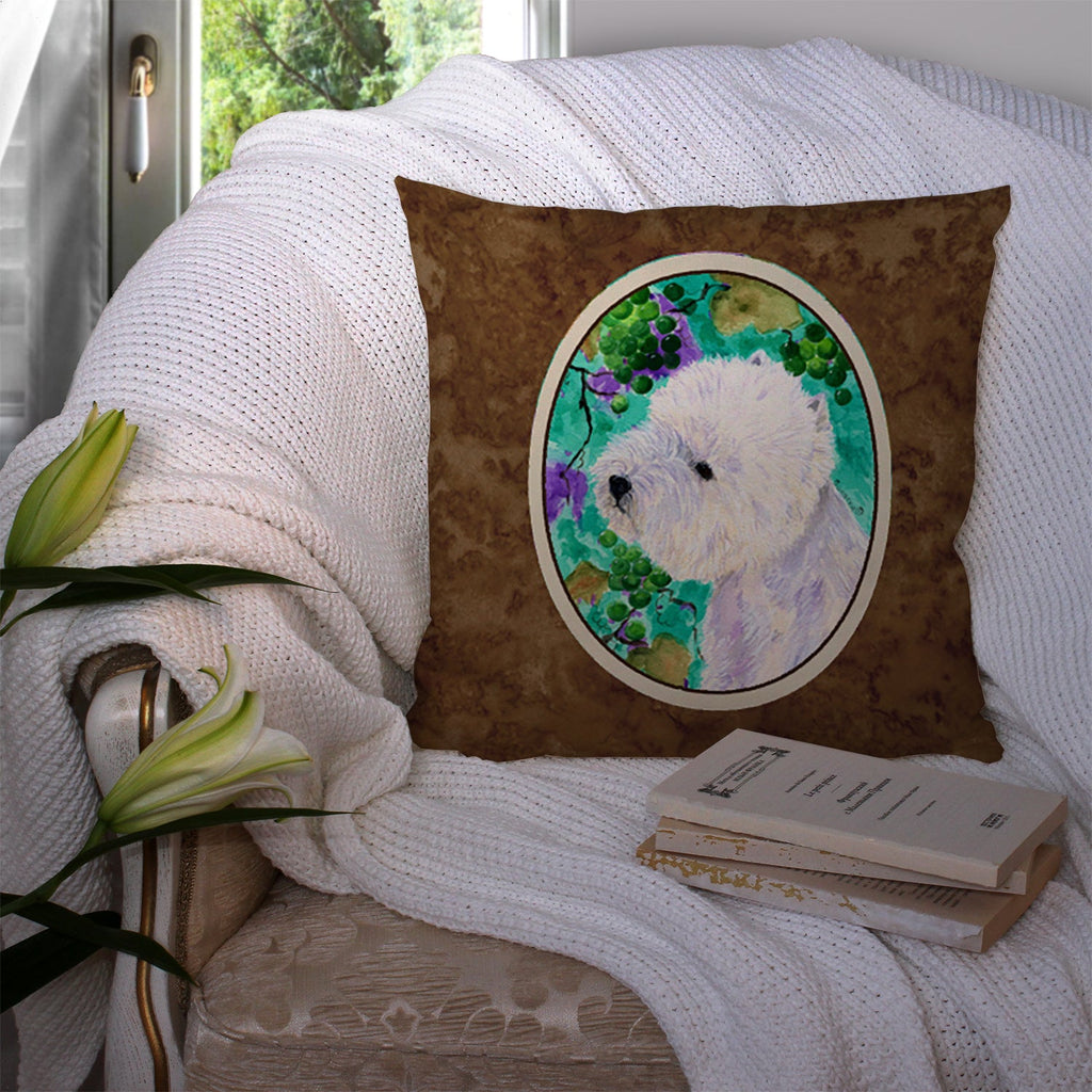Westie Decorative Throw Pillow 14x14 Indoor Outdoor Accent Cushion, Fabric Cover with Insert for Sofa, Bed, Porch & Living Room