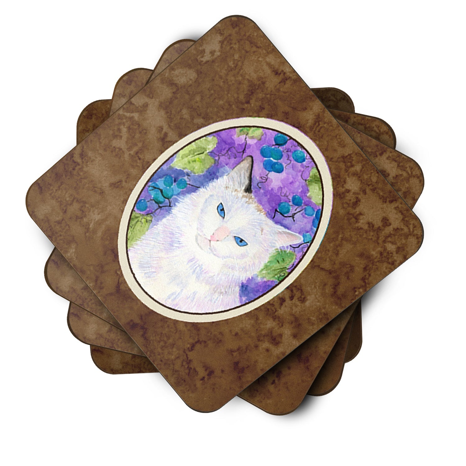Cat Foam Coasters Set of 4 Cup Coasters for Indoor Outdoor, Tabletop Protection, Anti Slip, Mouse pad Material