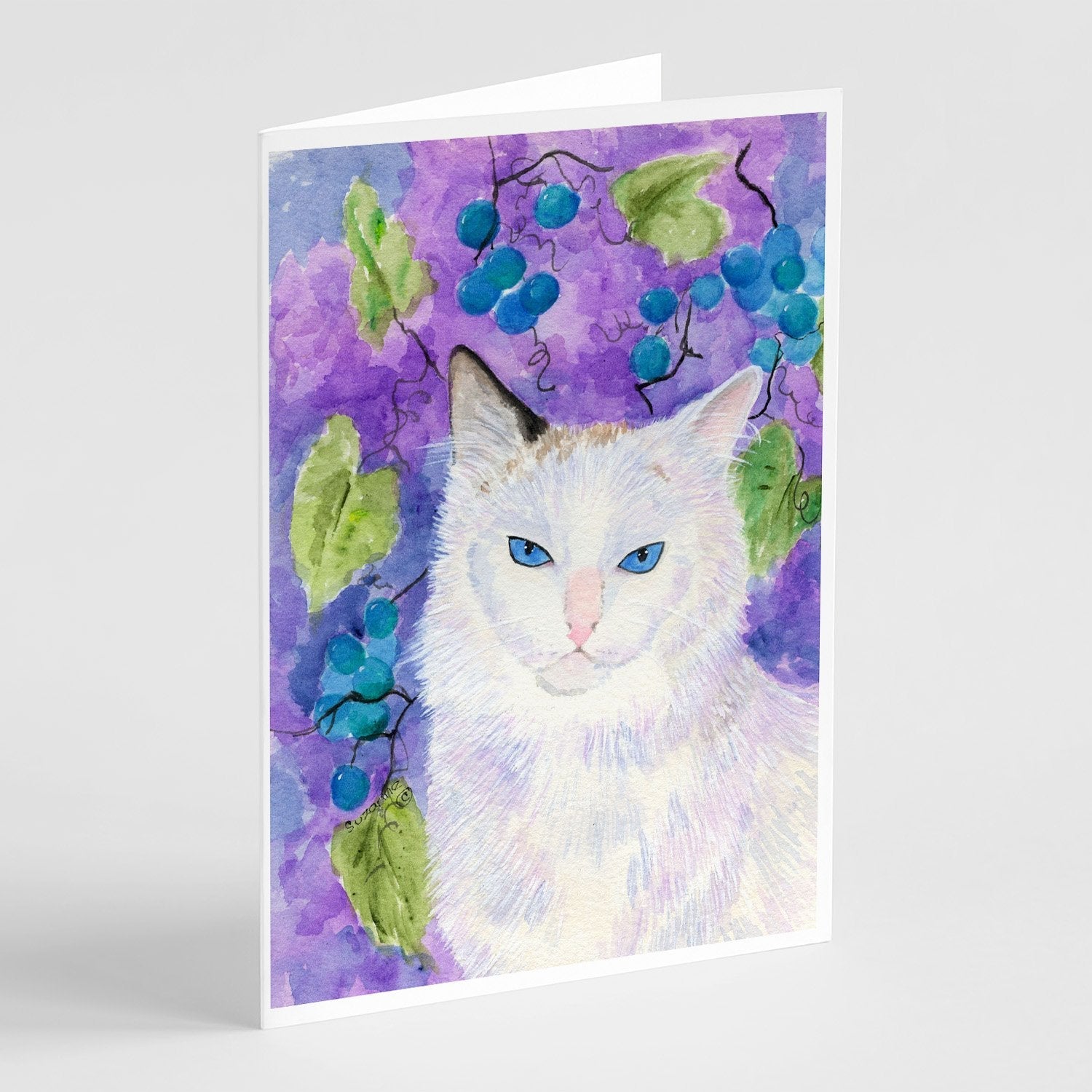 Cat Greeting Cards Pack of 8 Blank Cards with Envelopes Whimsical A7 Size 5x7