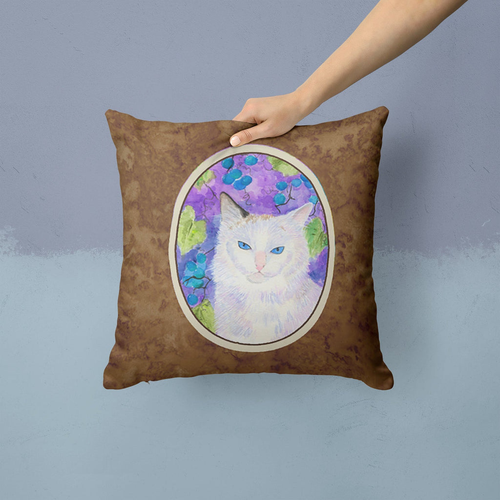 Cat Decorative Throw Pillow 14x14 Indoor Outdoor Accent Cushion, Fabric Cover with Insert for Sofa, Bed, Porch & Living Room