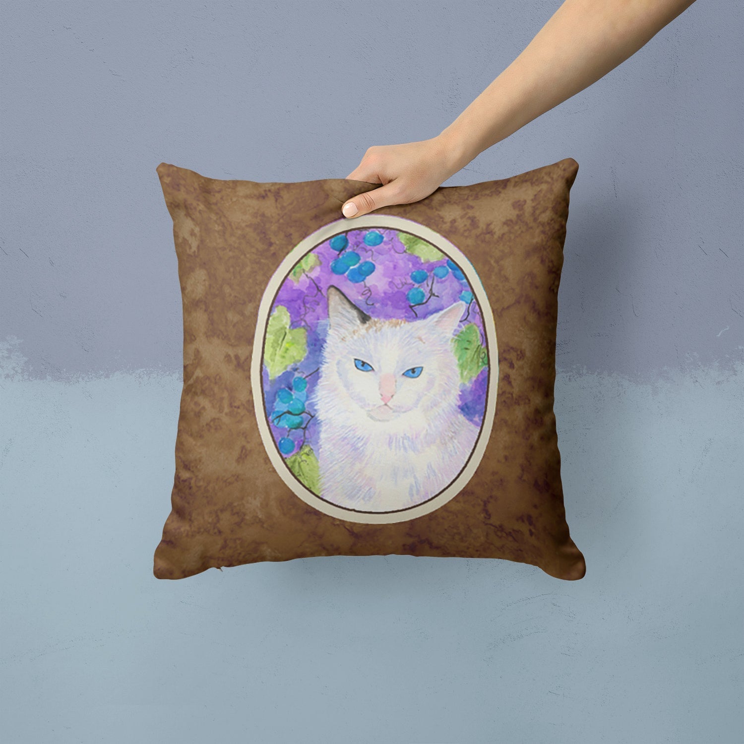 Cat Decorative Throw Pillow 14x14 Indoor Outdoor Accent Cushion, Fabric Cover with Insert for Sofa, Bed, Porch & Living Room