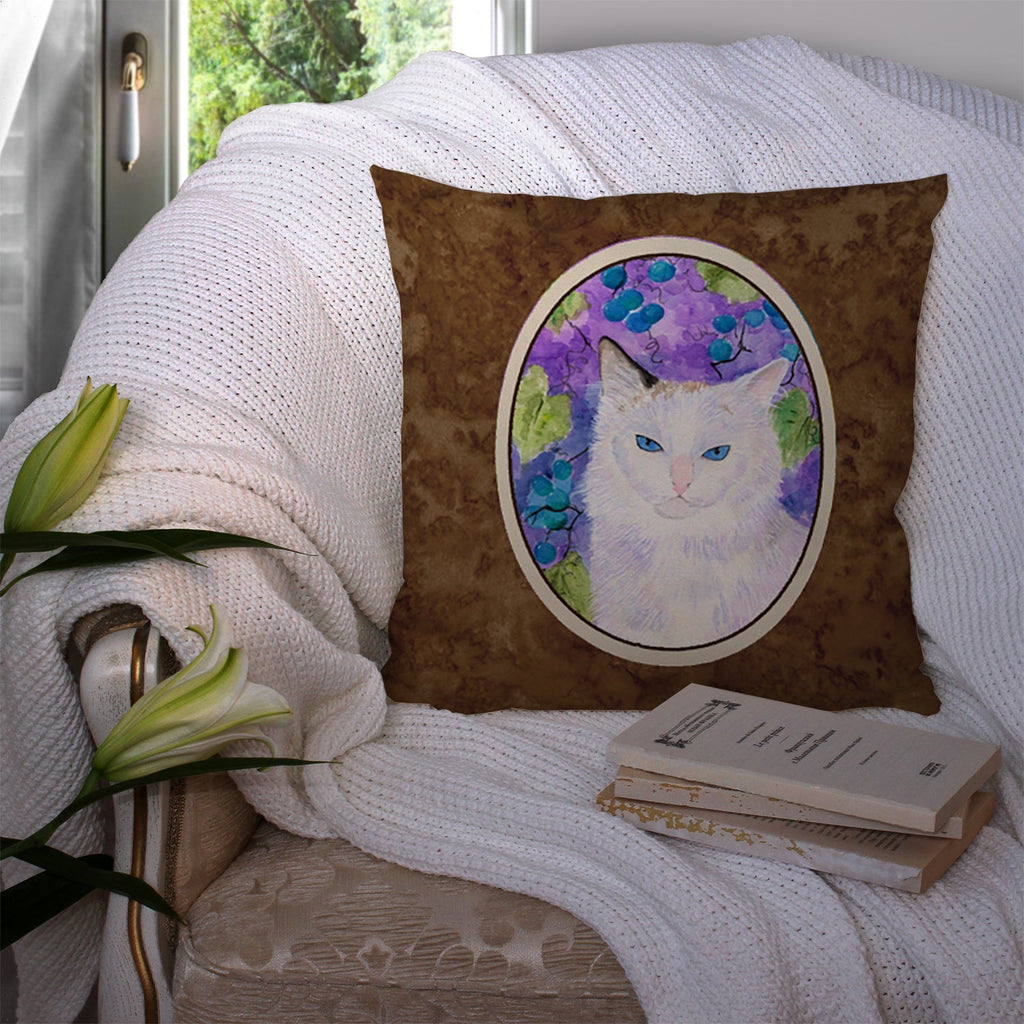Cat Decorative Throw Pillow 14x14 Indoor Outdoor Accent Cushion, Fabric Cover with Insert for Sofa, Bed, Porch & Living Room